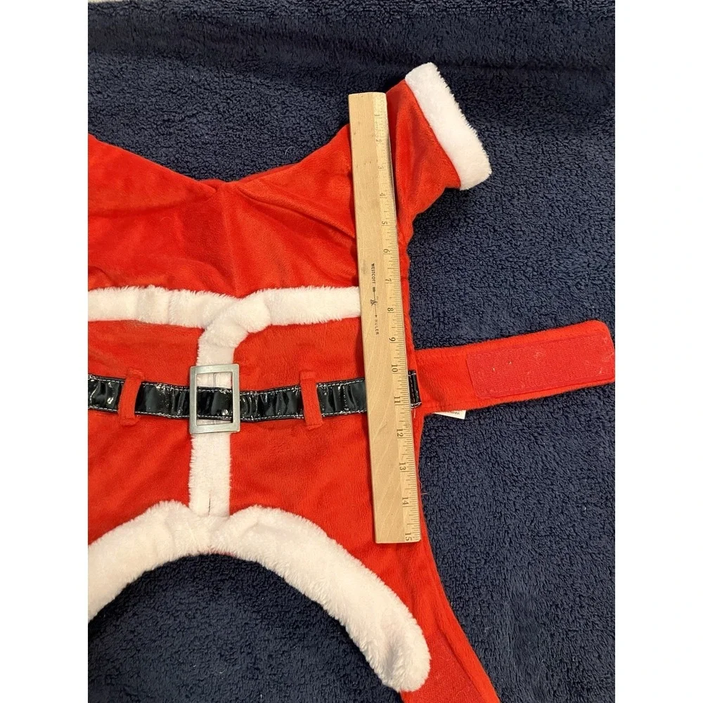 Dog Santa Suit Costume Red & White Fleece Outfit Holiday Christmas Size Medium